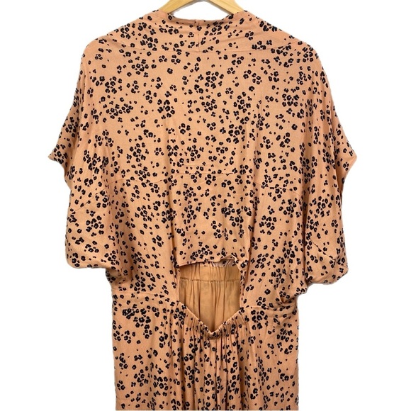 Cupcakes and Cashmere Women’s Summer Peach Midi Dress Animal Print Size Large - Picture 8 of 11